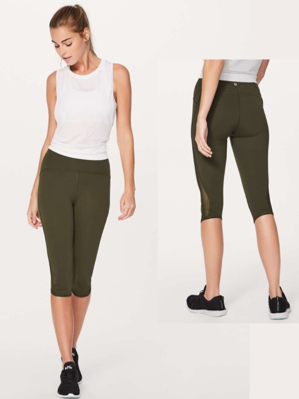 Lululemon Train Times Crop in Olive Green Size 6